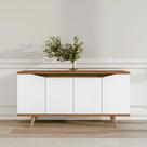 Aparador Buffet Grace com 4 Portas e Pés de Madeira Maciça - 5 Cores