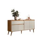 Aparador Buffet Madeira 4 Portas Sala Ravi Nature Off White Peternella