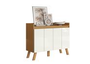 Aparador Buffet - Moderno para Sala e Recepção Sofisticado Cor:Cinamomo/Branco