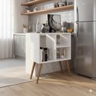Aparador Buffet Multiuso Estilo Retrô Vênus com 3 Nichos Ideal para Cantinho do Café e Bebidas
