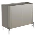 Aparador Buffet Para Sala de Jantar 2 Portas Pés Industrial Preto Naim I03 Grigio - Lyam Decor