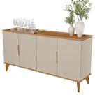 Aparador Buffet Para Sala de Jantar 4 Portas 160cm Dante L05 Jequitibá Off White Fosco - Lyam Decor Aparador Buffet Para Sala de Jantar 4 Portas 160cm Dante L05 Jequitibá Off White Fosco - Lyam Decor