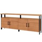 Aparador Buffet Para Sala De Jantar 4 Portas Industrial Suria D03 Freijó Preto Fosco - Lyam Decor