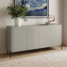 Aparador Buffet Para Sala de Jantar 4 Portas Pés Industrial Preto Naim I03 Grigio - Lyam Decor