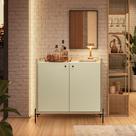 Aparador Buffet para Sala de Jantar 92cm 2 Portas Pés em Aço Carbono Linus