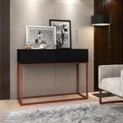 Aparador Buffet Pequeno Eros 90cm Com 2 Gavetas Para Cozinha Design Industrial Com Pé de Ferro Cobre