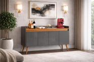 Aparador Buffet Prime Teixeira Luxo 4 Portas - Cores - MJM Casa dos Móveis Aparador Buffet Prime Teixeira Luxo 4 Portas - Cores - MJM Casa dos Móveis
