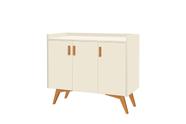 Aparador Buffet Retrô 3 Portas Classic Off White - Móvebrinque