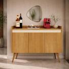 Aparador Buffet Retrô 3 Portas Pés Palito Luma Cores - Comprar Moveis em Casa Aparador Buffet Retrô 3 Portas Pés Palito Luma Cores - Comprar Moveis em Casa