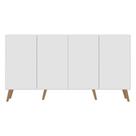 Aparador Buffet Retrô Multimóveis 4 Portas Branco/natural
