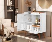 Aparador Buffet Retro para Sala de estar ou cozinha com 2 portas e pés pinus Status - Várias Cores Aparador Buffet Retro para Sala de estar ou cozinha com 2 portas e pés pinus Status - Várias Cores