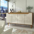 Aparador Buffet Royal 4 Portas Nature/Off White - Panorama Móveis
