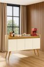 Aparador Buffet Sala 4 Portas Luxo Pés Palito Prime - Várias Cores - MJM Casa dos Móveis Aparador Buffet Sala 4 Portas Luxo Pés Palito Prime - Várias Cores - MJM Casa dos Móveis