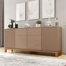 Aparador Buffet Sala de Estar 4 Portas 180cm Visari Marrom/Freijó C01 - D Rossi