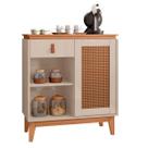 Aparador Buffet Sala de Jantar e Estar Balcão Bancada Cantinho Do Café Vintage Retrô com Pés de Madeira Maciça Rubi Casa D - Offwhite/Noce Aparador Buffet Sala de Jantar e Estar Balcão Bancada Cantinho Do Café Vintage Retrô com Pés de Madeira Maciça Rubi Casa D - Offwhite/Noce