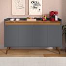 Aparador Buffet Sala Hall De Entrada Cantinho Do Café Retrô Prateleira Interna Lívia 4 Portas