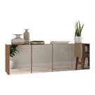 Aparador Buffet Suspenso Com Espelhos 4 Portas Multimóveis Mp8005 Rustic Rustic