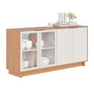 Aparador Buffet Vitoria 2 Portas MDP 2 Vidro e Prateleiras