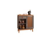 Aparador café rubi vintage 1porta e 1gaveta cinza perola/noce