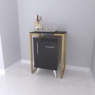 Aparador Camélia Frigobar Adega Estilo Industrial Preto