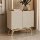 Aparador Cantinho do Café Retrô 2 Portas MDP 90CM Off White-Madeirado Multimóveis
