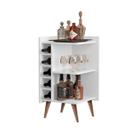 Aparador De Canto Sala Com Adega Bar Retrô Industrial Pés Palito Alexa - Cor Branco - Lojas GB Plus