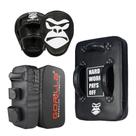 Aparador De Chute + Escudo De Chute+ Manopla De Foco Gorilla Muay Thai Taekwondo Equipamento Luta