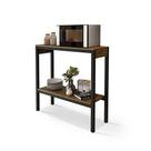 Aparador De Cozinha 2 Prateleiras Para Micro-ondas Klm Store Preto/imbuia