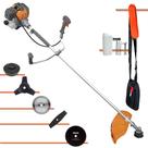 Aparador de Grama À Gasolina Tekna RL430P Motor 2T 43cc 1,7HP de Potência 10.000rpm Roçadeira Completa Com Carretel Nylon e Kit 4 Lâminas de Corte