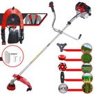 Aparador de Grama À Gasolina Toyama RT43L 2 Tempos 43cc 1,7HP de Potência 10.000rpm Roçadeira Completa Com Carretel de Nylon e Kit 4 Lâminas de Corte