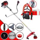 Aparador de Grama À Gasolina Toyama RT52L 52cc 2HP 10.000rpm Multifuncional Com 4 Lâminas de Corte + Carretel de Nylon + Escova de Aço 38 Cerdas
