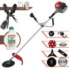 Aparador de Grama Anmax CG430P À Gasolina 2T 43cc 2HP 9.000rpm 8 Em 1 Com Carretel + Facas 2 Pontas, 3 Pontas, 6 Pontas, Lâmina 40 Dentes Vídea, Lâmina 80 Dentes, Trimmer e Escova de Aço + ÓLEO STIHL