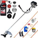 Aparador de Grama Com Sistema Antivibração À Gasolina Toyama TBC43H 43cc 1,7HP 12.000rpm Roçadeira Com 8 Opções de Cortes + EPI + ÓLEO TOYAMA 2 TEMPOS
