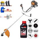 Aparador de Grama Profissional À Gasolina Tekna RL520P 52cc 2HP 10.000rpm Roçadeira Completa Com 8 Opções de Cortes + EPI + ÓLEO TOYAMA 2 TEMPOS