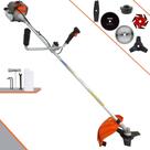 Aparador de Grama Vulcan VR330P À Gasolina 33cc 1,2HP 10000rpm Roçadeira 6 Em 1 Com Guidão Antivibração Carretel e Faca 3 Pontas + Lâmina 2 Pontas, Lâmina 6 Pontas, Lâmina 40 Dentes e Lâmina 80 Dentes