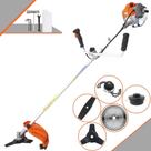 Aparador de Grama Vulcan VR430-P À Gasolina 43cc 1,7HP de Potência 10.000rpm Roçadeira 5 Em 1 Com Guidão Anti-Vibração Carretel e Faca 3 Pontas + Kit Lâmina 2 Pontas, Lâmina 40 Dentes Vídea e Trimmer