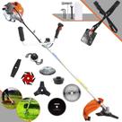 Aparador de Grama Vulcan VR430P 2T 43cc 1,7HP 10000rpm 8 Em 1 Com Guidão Antivibração Carretel de Nylon + Facas 2 Pontas, 3 Pontas, 6 Pontas, Lâmina 40 Dentes Vídea, Lâmina 80 Dentes, Trimmer e Escova