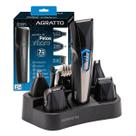 Aparador de Pelos 7 em 1 Agratto 7 em 1 Preto Bivolt Sem fio Recarregável