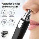 Aparador de pelos nasais em metal preto e plástico 3 x 13 cm com escova