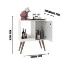 Aparador De Sala Buffet Madeira Pequeno Industrial Retro Adega Pés Palito 1 Porta Linus