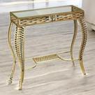Aparador Decorativo Dourado Juncado Com Vidro Aparador Decorativo Dourado Juncado Com Vidro