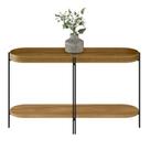 Aparador Decorativo Grimaldi Base Aço com Detalhe em Couro Caramelo/Preto G77 - Gran Belo