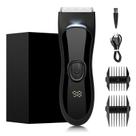 Aparador elétrico de pelos corporais USB à prova d'água com display digital