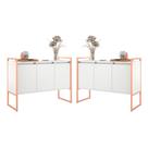 Aparador Estilo Industrial Buffet com 3 Portas 2 Unidades