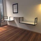 Aparador industrial branco off white moderno cantinho café escritorio simples sala estar quarto