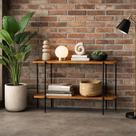 Aparador Industrial Moderno Sala de Estar Minimalista Estreito para Hall 30cm