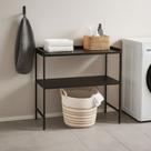 Aparador Industrial Para Lavanderia Com 2 Prateleiras Londres - JM3 Móveis Cor:Preto/Preto