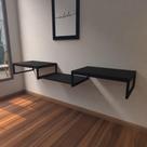 Aparador Industrial Preto Moderno Cantinho Café Escritorio Simples Bancada Suspensa