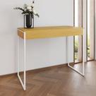 Aparador Industrial Retangular Califórnia Canela 137X40Cm Base Ferro Branco Cor: Canela
