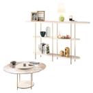 Aparador Infinity e Mesa de Centro Sky com Tampo de Vidro Off White HB Móveis Aparador Infinity e Mesa de Centro Sky com Tampo de Vidro Off White HB Móveis